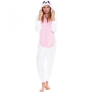 Disfraz de Conejo blanco y rosa Pijama para adultos