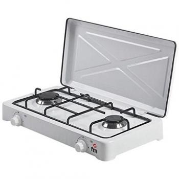Cocina de Gas FM HG-200 con 2 Quemadores, Acabado en Esmalte Vitrificado, Desmontable