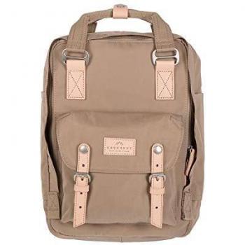 Doughnut Macaroon Unisex Backpack 16L with Laptop Compartment - Handcrafted Travel and City Rucksack in Almond Color