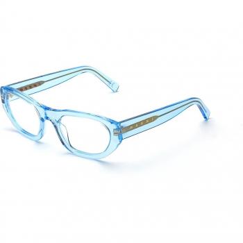 Marni Laamu Atoll Unisex Round Eyewear - Crystal Light Blue, Size 53, Blue Light Block Available