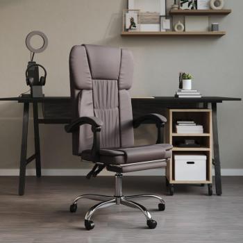 Silla De Oficina Nusar Reclinable Con Reposapiés Gris