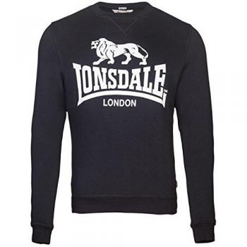 Lonsdale London Sudadera para Hombre Gosport Crewneck, Negro, XXXL