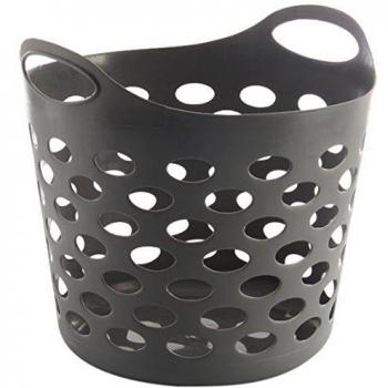 Cesto de ropa gris 28 L - Cesto de almacenamiento, capacidad de 28 litros, diseño moderno y elegante, color gris, fabricado en material resistente y fácil de limpiar