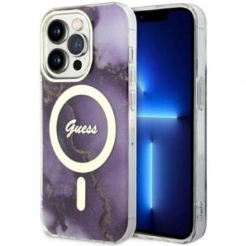Guess Funda MagSafe IML Marble para iPhone 14 Pro (6.1) color Lila