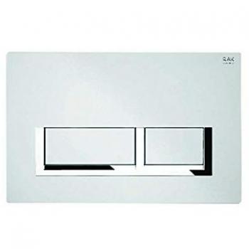 Placa de mando rectangular Rak Ecofix blanca y cromo