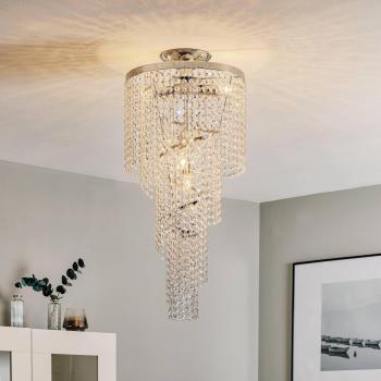 Plafón ELICA 4 Luz Vidrio,Metal Cristal