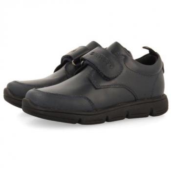 Gioseppo Essex - Zapatillas de piel de niño con cierre ajustable, flexibles y diseño Oxford plano en color marino, modelo 73067, talla 29 EU