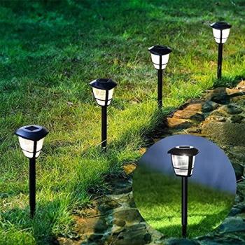 Aigostar 12 x Lámpara LED para exterior, resistente al agua, encendido y apagado automático, IP44