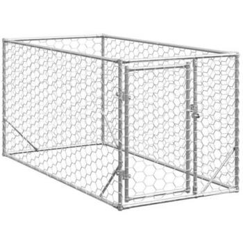 Galvanised Steel Outdoor Dog Kennel with Door - 2x1x1 m Pet Enclosure