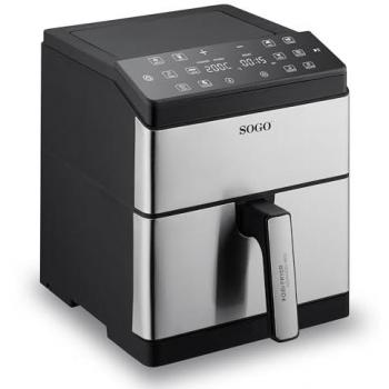 Freidora de Aire Sogo 8L con Doble Resistencia y Pantalla LED Táctil - 1800W