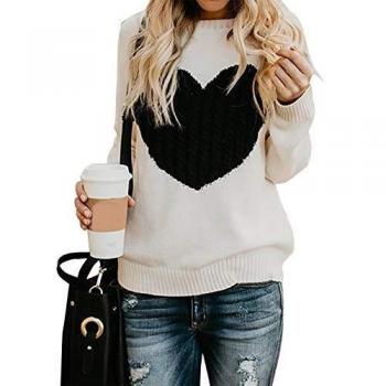 Suéter Mujer Básico Punto Jerseys de Moda O-Cuello Otoño Invierno Pullover Anchos Largos para Mujer