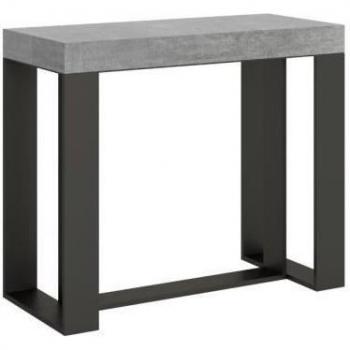 Consola extensible 90x40/196 cm Futura Small Premium Cemento con estructura Antracita