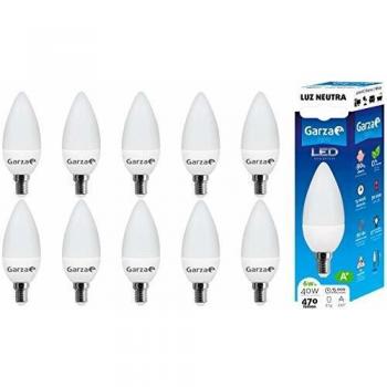Garza - Pack de 10 Bombillas LED Vela C37, 5.5W