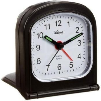 Atlanta 1267-7 - Reloj Despertador analógico para Viaje Negro