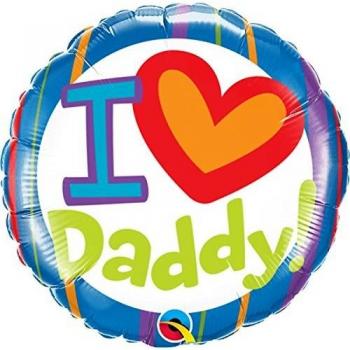 Globo de papel de aluminio con texto en inglés I Love Daddy, 45,7 cm