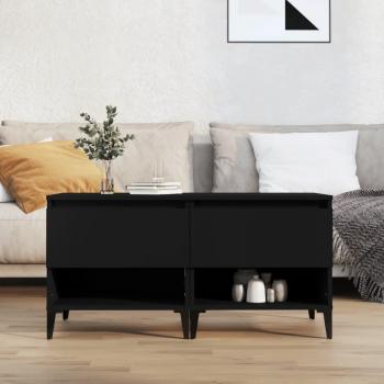 Mesas auxiliares negras 2 piezas 50x46x50 cm madera multicapa