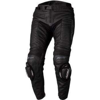 RST Pantalones de Moto S1 Negros - Pantalones de cuero para motocicleta, color negro, talla 4XL