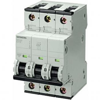 Interruptor automático Siemens 5SY4320-7, 3P, 20A, Curva Tipo C, Poder de corte 10 kA, Sentron, Montaje en Carril DIN