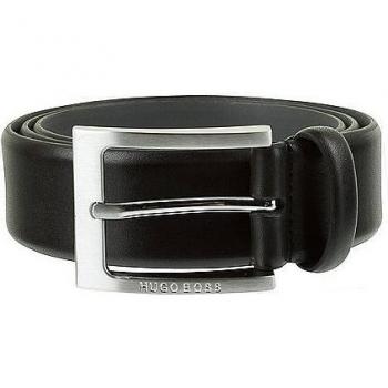 Cinturón de piel de napa Boss Barnabie Negro para Hombre Adulto con hebilla