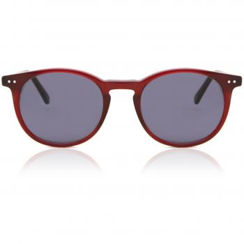 SmartBuy Collection Oval Full Rim Plastic Men's Prescription Sunglasses Red Size 49