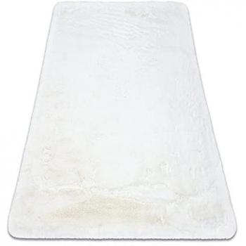 Alfombra moderna shaggy antideslizante de felpa gruesa en color marfil, diseño de peluche osito, 160x220 cm