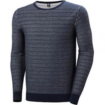 Helly Hansen Fjord Summer Langarm Manga Larga de los Hombres, Azul Marino/Blanco, S