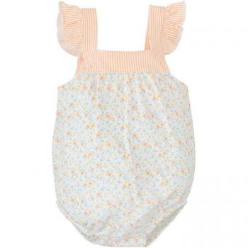 Ranita de bebé niña combinada de florecitas y apliques de rayas