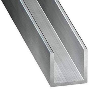 Perfil en 'U' de Aluminio Bruto 1 m - Dimensiones 8x8x1 mm