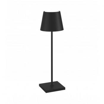 Lámpara de Mesa LED Poldina Pro Negra, Recargable, Regulable, Autonomía de 12 Horas, IP65