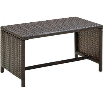 Mesa de Centro de Ratán Sintético Marrón 70x40x38 cm