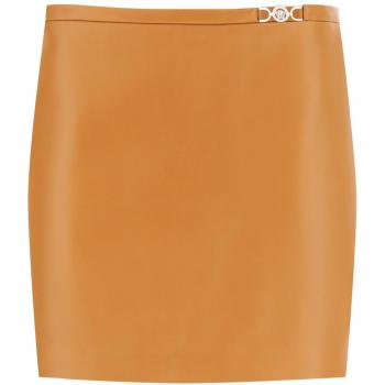 Versace Medusa '95 Brown Leather Mini Skirt for Women - Size XS