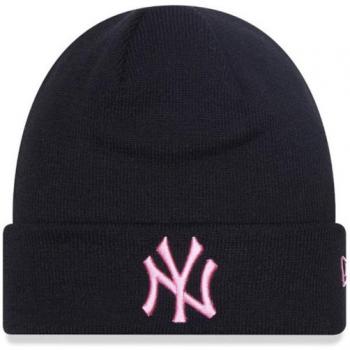 Gorro New Era Knit Medium Neon League Essential New York Yankees negro rosa claro