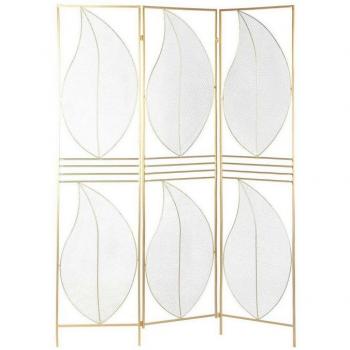 Biombo metal dorado de 120x1x167 cm