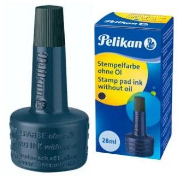 Tinta de Sellar Pelikan, 28 ml, color Negro, para rellenar almohadillas