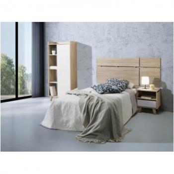 Cabecero de cama Serie Nórdica 2152 Topkit de 152 cm en Roble/Blanco