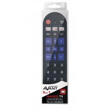 Mando Universal 5 en 1 con Teclas Grandes para TV y Smart TV - Listo para Usar (LG, Samsung, Sony, Philips, Panasonic) AVANT