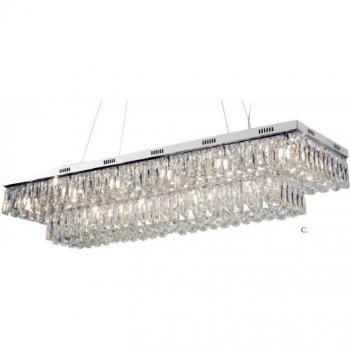 Lámpara colgante Lilou 18 bombillas cromadas, Impex Lighting, Plafón Convertible Cromo