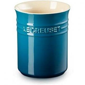 Le Creuset Classic Bote para utensilios, Cerámica de gres, 1,1 L, Azul Deep Teal,71501116420001