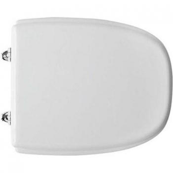 Asiento de WC Simas Vaso Gamma Blanco Forma 3 con bisagras fijas y tapa de madera