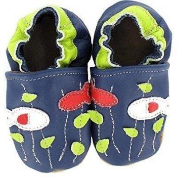 HOBEA-Germany Krabbelschuhe Fische - Pantuflas para bebés, color azul