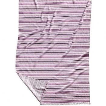Burrito Blanco Pareo para Playa/Toalla Pareo Jacquard 187 Grande con Estampado de Rayas con Reverso de Rizo de 95x170 cm, Rosa