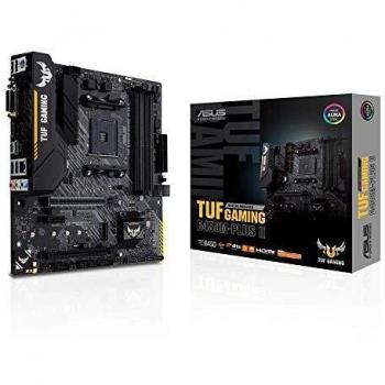 Asus TUF Gaming B450M-PLUS II - Placa Base de Gaming Micro-ATX AM4 AMD B450 con Soporte M.2, Cancelación de Ruido por IA, HDMI, DVI-D, USB 3.2 Gen 2 de Tipo A, USB 3.2 Gen 1 de Tipo A y C
