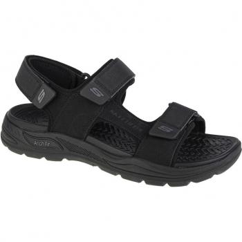 Sandalias Hombre Skechers Arch Fit Motley Sd-Kontra, Sandalias negras con soporte ortopédico y plantilla de ajuste personalizado
