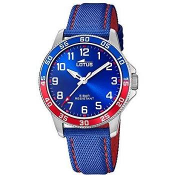 Reloj Infantil Lotus 18787/1 Junior Collection con Correa de Piel Azul y Caja de Acero Inoxidable Plateado