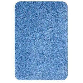 Alfombra de baño de microfibra alta calidad 55x65cm Azul cielo, antideslizante y lavable a 40°C