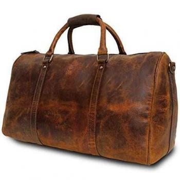 Bolsa de Lona de Cuero para Hombre - Bolsa de Viaje Avión Underseat Equipaje de Mano por RusticTown