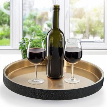Bandeja Metal Alexandra House Living - Diseño elegante, material metálico resistente, ideal para decoración y organización, fácil de limpiar, tamaño versátil