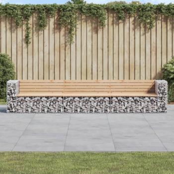 Gabion Design Garden Bench 347x71x65.5 cm Solid Pine Wood