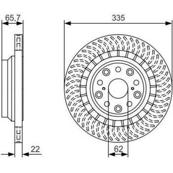 Disco de freno trasero izquierdo BOSCH 0 986 479 T35 para LEXUS LS