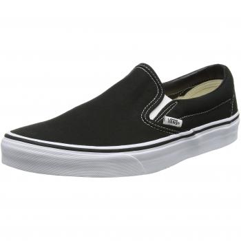 Vans Classic Slip-On Unisex Sneakers - Black, No Laces, Casual Style